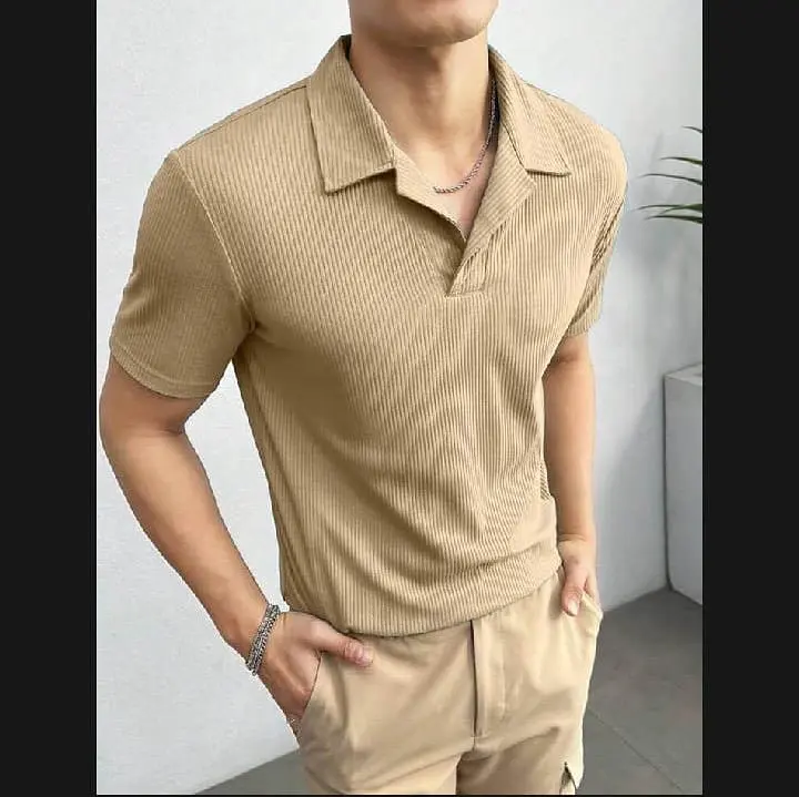 beige polo knitted
