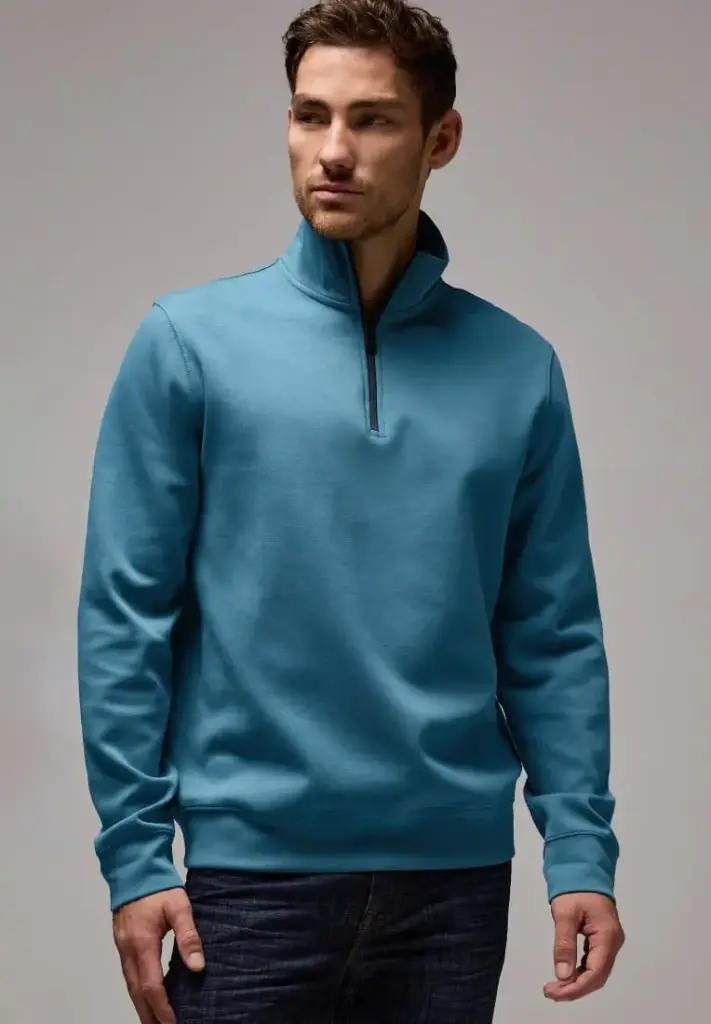 ocean blue zipper sweatshirt