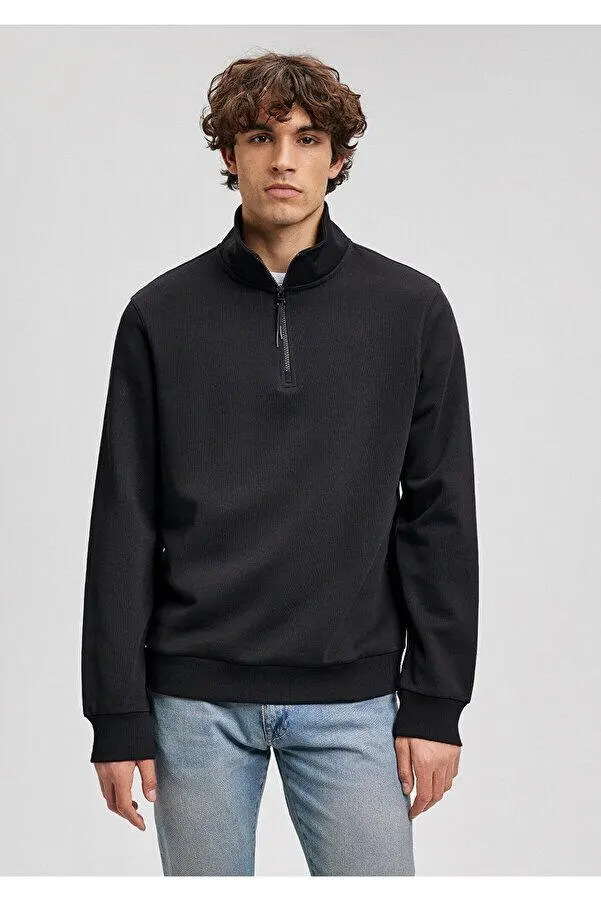 black zipper sweatshirt