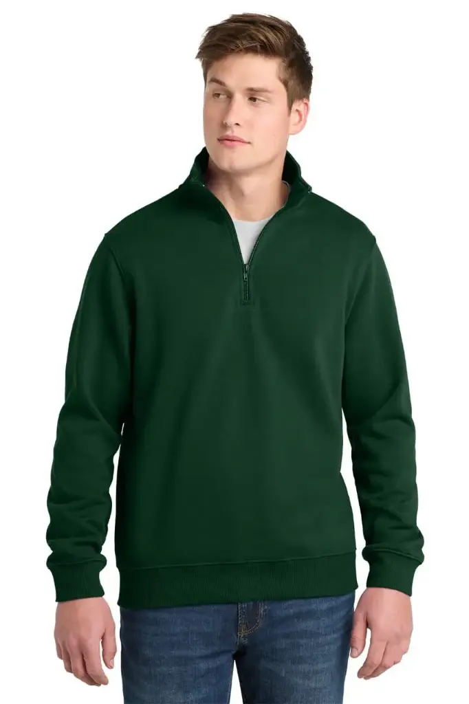 dark green zipper sweatshirt
