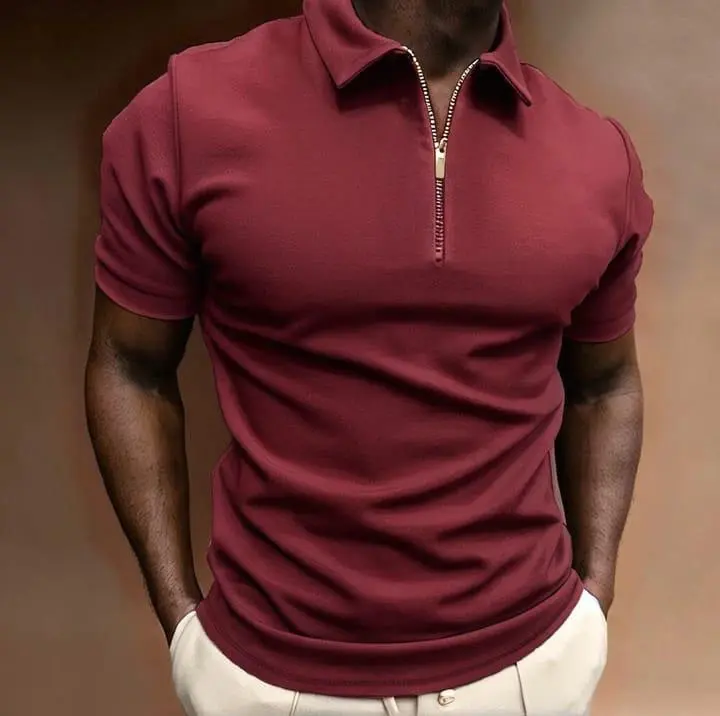 maroon zipper polo